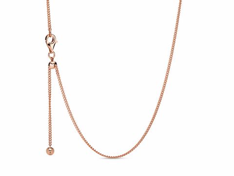 Pandora 388283-60 - Roségold Verg. - Roségold Verg. Kette + Schiebeverschluss - 60 cm