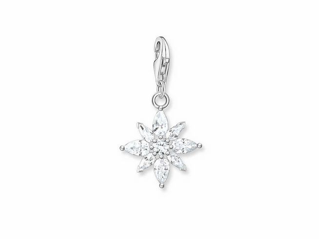 Thomas Sabo Charms-Anhänger - 1863-051-14 Blume - Sterling Silber + Zirkonia weiß