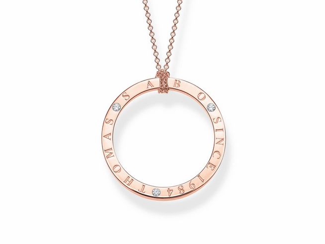 Thomas Sabo KE1877-416-14-L90 Kette - Silber vergoldet Roségold + Zirkonia - weiß - 90 cm