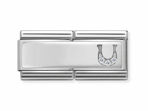 NOMINATION 330731 12 - DOUBLE Classic Silver Shine Hufeisen Zirkonia