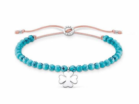 Thomas Sabo Charming Collection - Mix & Match - A1983-905-17-L20v - Kleeblatt - Armband - 13-20 cm - Silber - nylon - Türkis