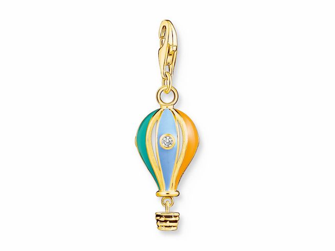 Thomas Sabo 1922-565-7 Charm-Anhänger - Silber vergoldet Gelbgold + Emaille - Heißluftballon