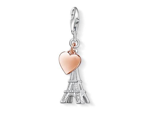 Thomas Sabo - Eiffelturm + Herz - charms 0904-415-12 Silber vergoldet Roségold