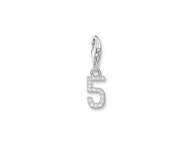 Thomas Sabo 2129-051-21 Charm-Anhänger - Zahl 5 - Silber & Zirkonia