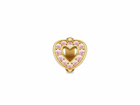 Endless - 51422 - Pink Heart Love - Gelbgold - pinker Zirkonia