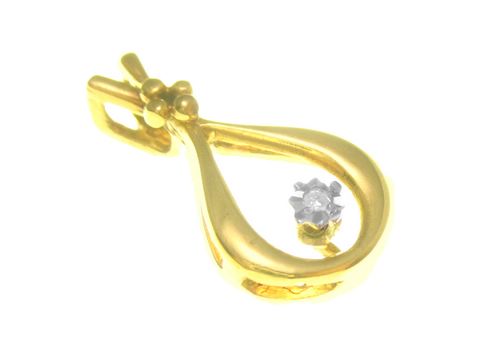 Gold Anhänger - Gold + Diamant 0,005 ct