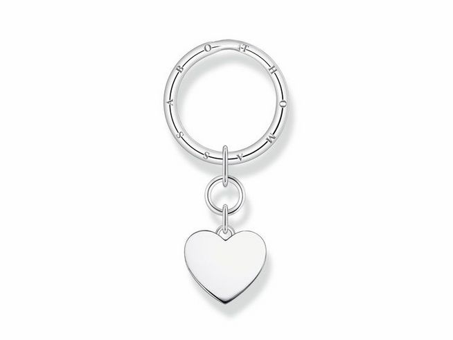 Thomas Sabo Gravur Schlüsselring mit Herzanhänger KR14-637-21 Silber - geschwärzt