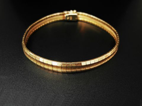 Gold Armband - besonderes Design teilmattiert - 19 cm - 585 Gold