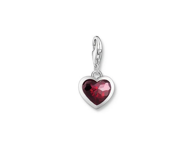 Thomas Sabo 2094-699-10 Charm-Anhänger - Herz - Silber & Glas-Keramik Stein - Rot