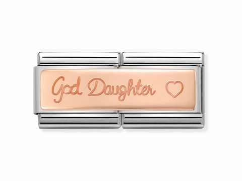 Nomination 430710 06 DOUBLE Classic God Daughter Herz Patentochter Rosé