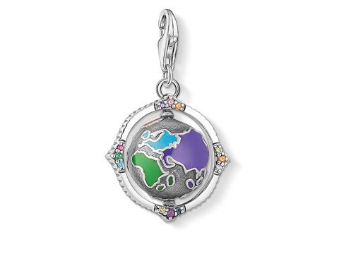 Thomas Sabo 1766-845-7 - Charm-Anhänger - drehbare Vintage-Weltkugel