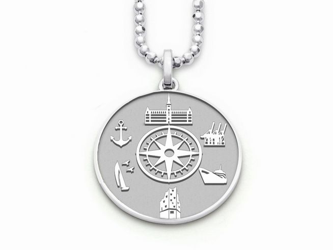 DUR Anhänger - Hamburg - P4226 - Sterling Silber rhodiniert