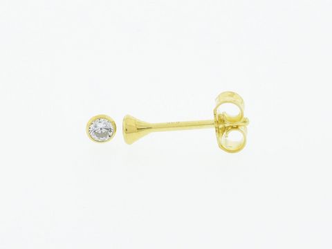 Gold Ohrringe - Kelch - 333 Gold - 2,7 mm - Zirkonia - Stecker