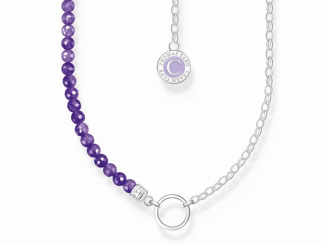 Thomas Sabo KE2190-007-13-L45V Kette - Carrier - Glieder Beads in Violett - Silber & Emaille - Violett - 40 bis 45 cm