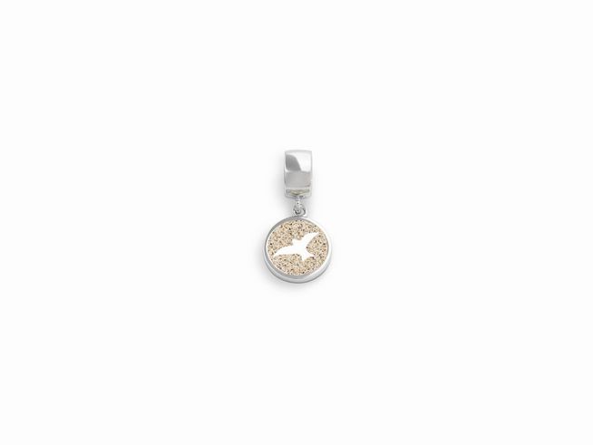 DUR Schmuck F161.MÖWE - Sterling Silber Anhänger Charm Freiheit Strandsand - Strandsand -