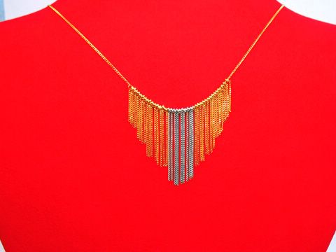 Collier Gold 333 Mittelteil - 3 farbig tricolor - 40 cm