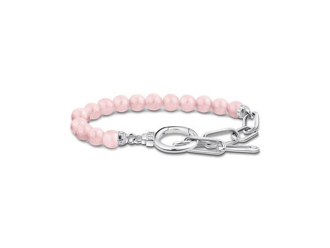 Thomas Sabo A2134-035-9-L19v Armband - Carrier mit Gliedern - Silber & Rosenquarz & Zirkonia - Rosa-Pink - 16 bis 19 cm