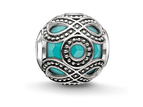 Thomas Sabo K0209-878-17 KARMA BEADS - Ethno türkis - Silber geschw. - imit. Türkis - türkis