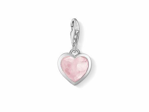 Thomas Sabo 1361-034-9 Charm - Herz - Silber - Rosenquarz - pink