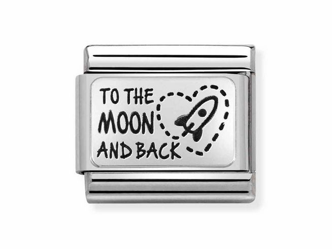 Nomination 330111 39 CLASSIC PLATTEN - Edelstahl + Silber - To the moon and back -