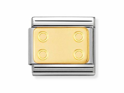 Nomination 030153 17 - Composable Classic PLAKETTE SYMBOLE Edelstahl + 18kt Gold Platte mit 4 Punkten