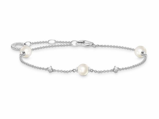 Thomas Sabo Charming Armband A2038-167-14-L19V Sterling Silber + Perle + Zirkonia - weiß 16-19 cm