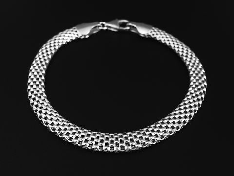 Armband Geflecht - Silber rhodiniert - 19 cm - Karabiner