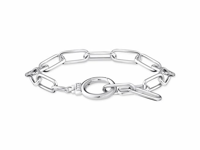 Thomas Sabo Armband A2133-051-14-L19 19 cm - Silber & Zirkonia - Weiß - elegantes Gliederarmband