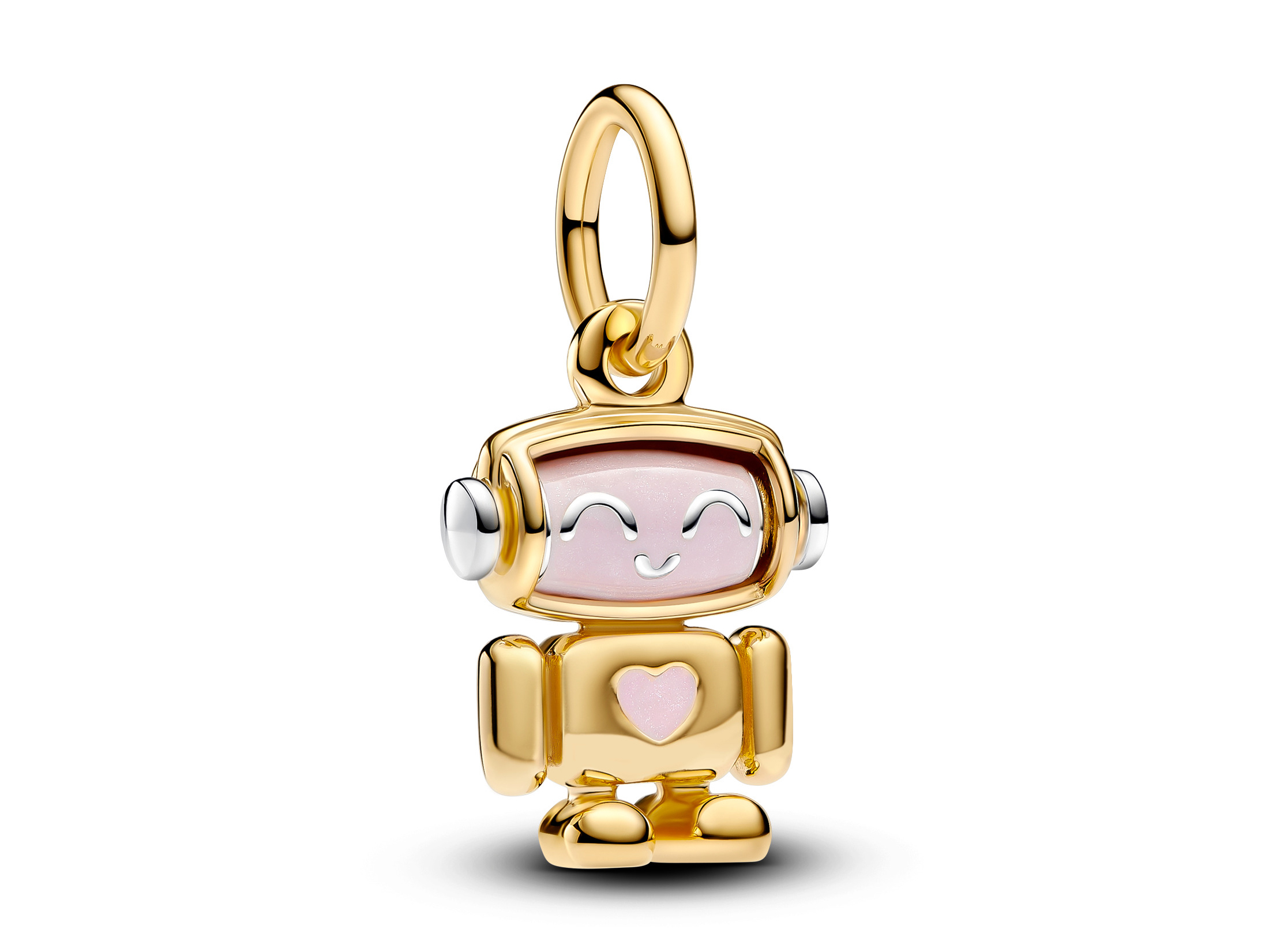 Pandora 763441C01 Roboter Charm - Sterling Silber & Gelbgold vergoldet - Emaille