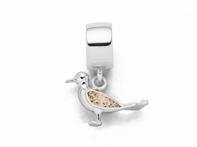 DUR Schmuck F325 - Sterling Silber Charm Möwe Strandsand - Strandsand -