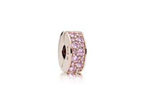 PANDORA 781817PCZ Rosafarbener Pavé-Glanz - Clip Charm - PANDORA Rose