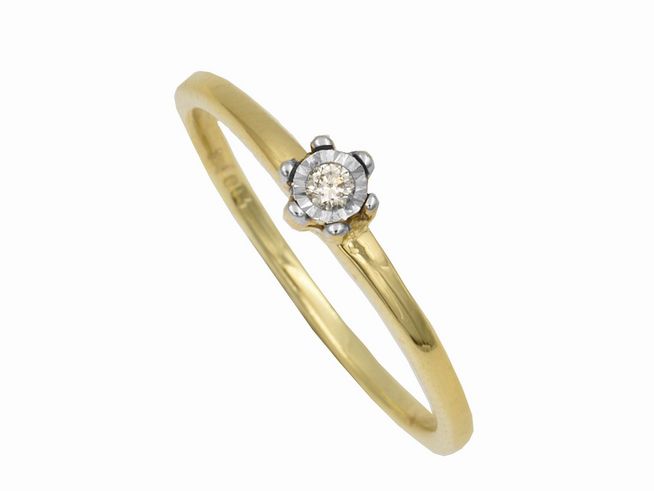 Diamant Ring Bezaubernd - 585 Gelbgold - poliert - Diamant 0,03ct - Gr. 50