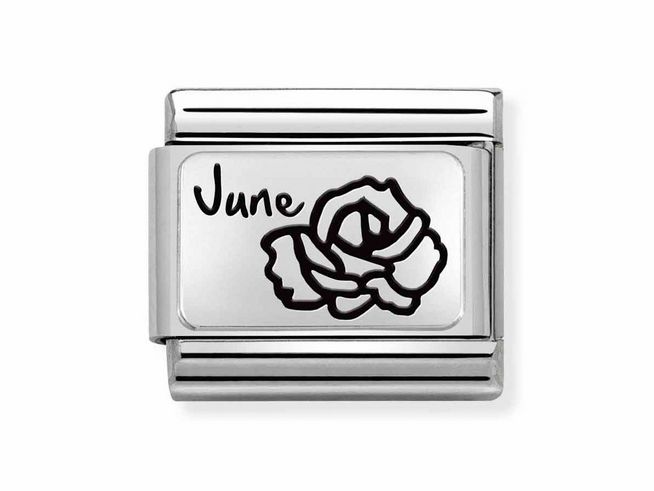 Nomination Classic Silber 330112 18 - Edelstahl - Sterling Silber charm - Monatsblumen Juni