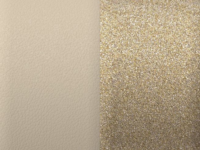 Les Georgettes Leder Ringeinlage für 8 mm Ringe - C4000 - Cream-Gold Sequins