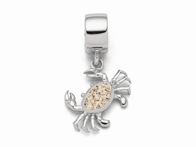 DUR Schmuck F314 - Sterling Silber Charm Krabbe Strandsand - Strandsand -