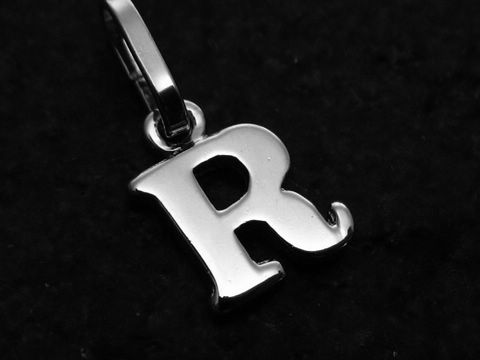 R - Buchstaben Anhänger 925 Sterling Silber rhodiniert