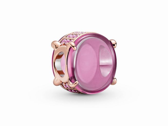 Pandora Rosé Charm - 789309C02 - Rosé-charms mit synt. rosa Saphir und rosafarbenem rosa Kristall