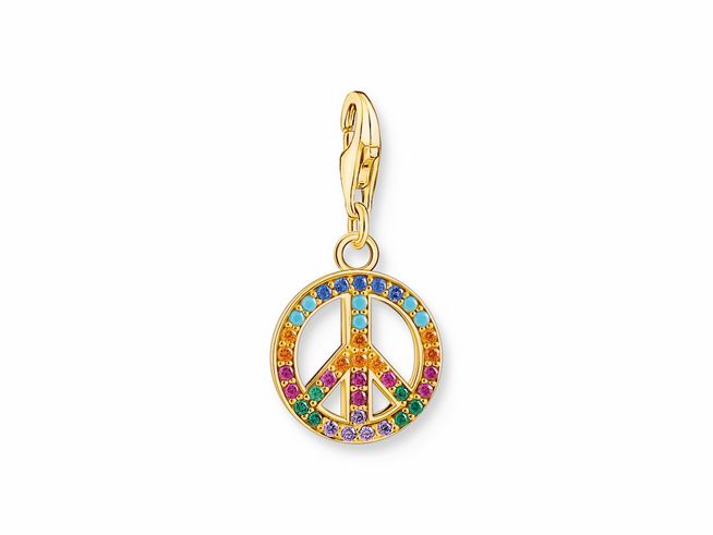 Thomas Sabo 1898-488-7 - Charm-Anhänger - Sterling Silber verg. Gelbgold - Peace