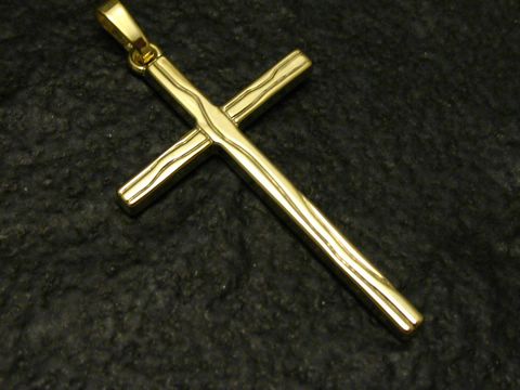 Großes Goldkreuz mit Muster - Gold 333