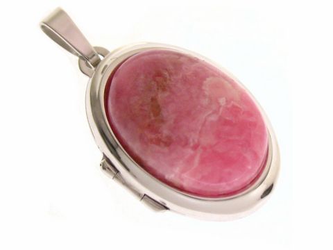 Rhodochrosit Medaillon Cabochon Sterling Silber rho.