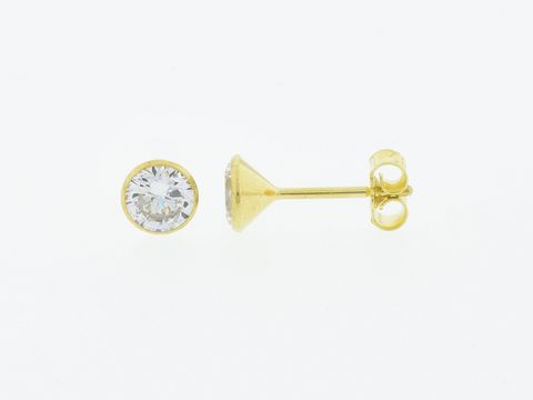 Gold Ohrringe - Kelch - 333 Gold - 5,2 mm - Zirkonia - Stecker