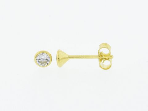 Gold Ohrringe - Kelch - 333 Gold - 3,8 mm - Zirkonia - Stecker