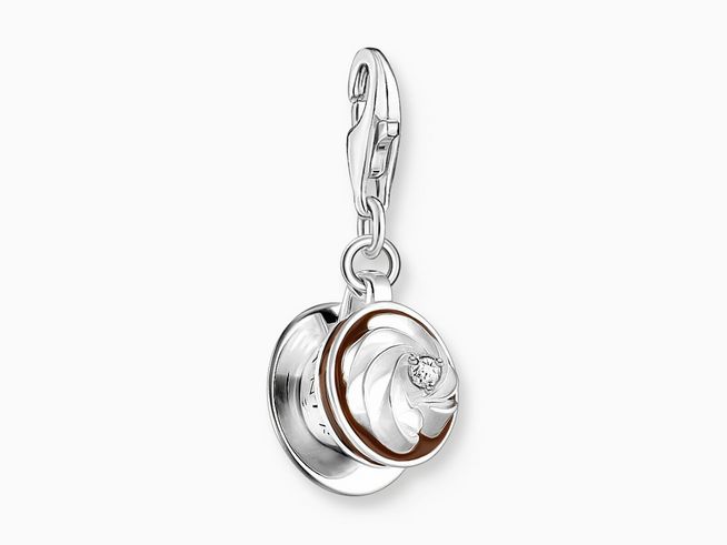 Thomas Sabo 2087-691-2 Charm-Anhänger - Wiener Melange - Silber gesch. & Emaille & Zirkonia - braun