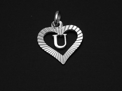 U - 925 Sterling Silber Anhänger Buchstaben -Herz-