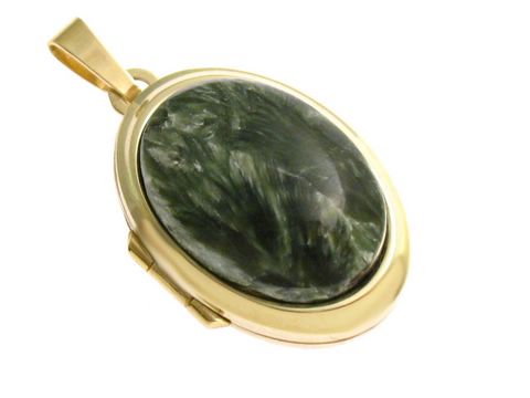 Serpentin Cabochon - Gold 750 Medaillon