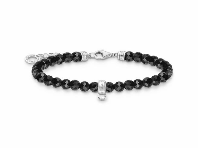 Thomas Sabo A2097-130-11-L19v Armband - Silber + Achat - schwarz - 16 - 19 cm