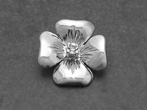 Silber Anhänger rhodiniert 13x13mm Bergkristall Blume