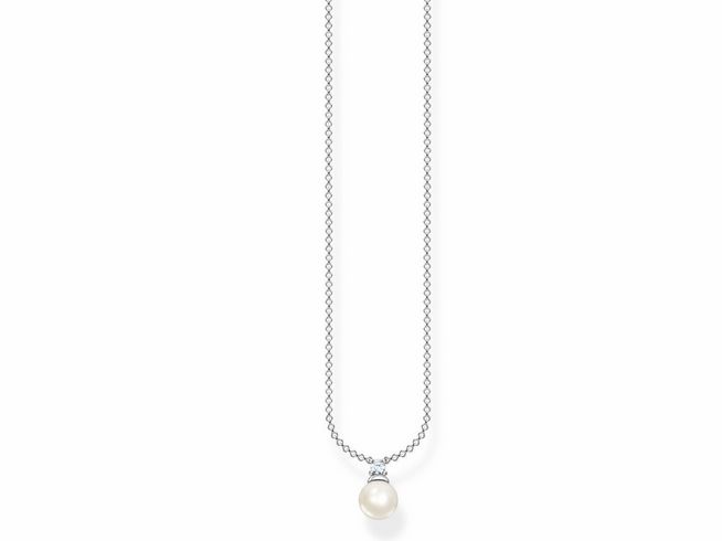 Thomas Sabo Charming Kette KE2121-167-14-L45V Sterling Silber + Perle + Zirkonia - weiß 40-45 cm