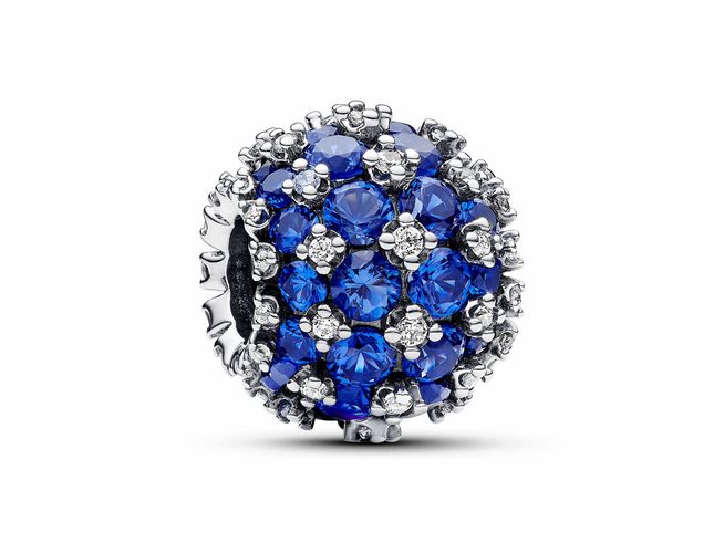 Pandora 792630C02 - Funkelndes Rundes Pavé-Charm Blau - Sterling Silber - Steinmix Blau