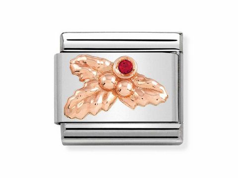 Nomination 430305 22 - Stechpalme - COMPOSABLE CLASSIC SYMBOLE - Edelstahl - Roségold + Zirkonia